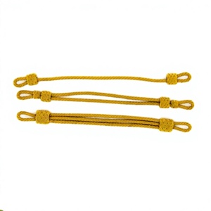 Cordons de casquette en macramé torsadés à 3 brins, dorés, classiques, personnalisés, de haute qualité, enduits, haute ténacité, pour vêtements et accessoires uniformes - Product Image 2