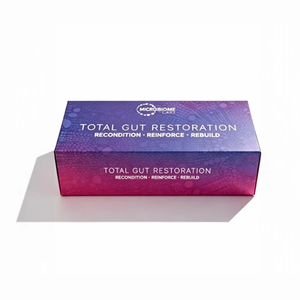 Caja de Regalo de Papel Rígido Impresa en Degradado de Púrpura Premium, Diseño con Tapa Abatible y Divisores para Suplementos para la Salud Intestinal y Kits de Bienestar - Product Image 3