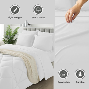 Bán buôn không gây dị ứng bông Comforter trắng siêu dày mềm bộ đồ giường cho khách sạn tất cả các mùa Nữ Hoàng Vua Kích thước - Product Image 3