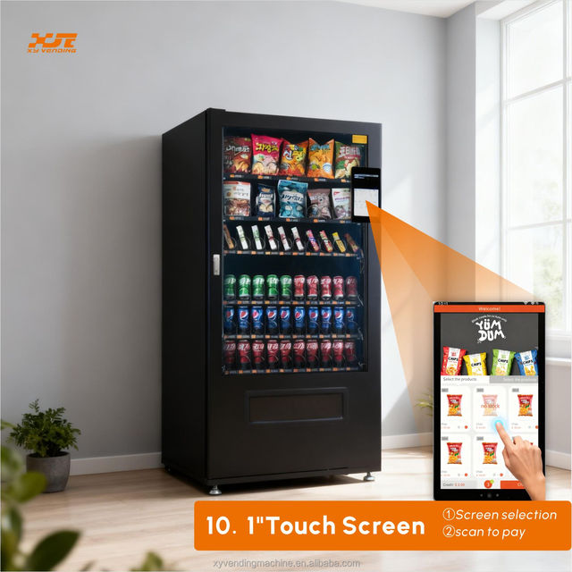 XY Snack Beverage Vending Machine 10.1-inch Touch Screen Stainless Steel 300-600 Pcs Multiple Payment Options Cost-effective SDK