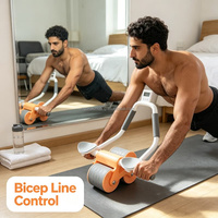 Rodillo Abdominal para Ejercicios en Interiores para Adultos, con Rebote Automático, Herramienta para el Hogar para Reducir la Cintura y Fortalecer los Abdominales