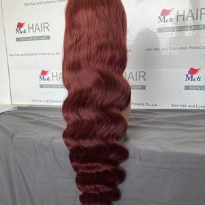 33 #   วิกผมบราซิลสีน้ำตาลแดงประกายแดงแบบลอนยาว  พร้อมเชือกผูกด้านหน้า  ทำจากผมแท้ 100%  แบบเรมี่  มีผมเบบี้แฮร์  สำหรับเชือกผูกแบบใส - Product Image 6