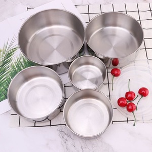 Stainless Steel Food Storage <b>Containers</b> 5 Piece Set Round With Plastic Lid Kitchen <b>Refrigerator</b> Use - Product Image 3