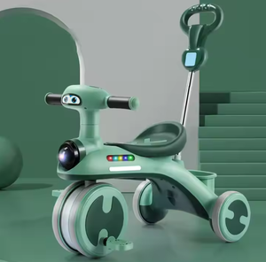 高品質 2025年モデル 二人乗り幼児用三輪車 プラスチック製子供用乗用玩具 メロディー付き 兄弟姉妹で乗れる 公園遊び 家族旅行に - Product Image 5