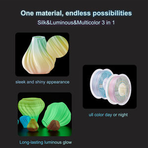 Filament 3D Antinsky PLA Silk Glow in the Dark, rouleau de 1 kg, 1,75 mm, multicolore, service de moulage pour imprimantes 3D, designs créatifs - Product Image 4