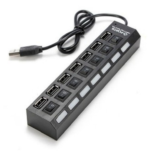Ports 7 Port <b>Usb</b> 2.0 Hub With Individual <b>Switches</b> High Speed Data Transfer For Computer Desktop Laptop Use - Product Image 3