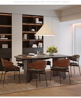 Ensemble de table à manger rectangulaire noire de style vintage moderne Mobilier métallique de luxe simple pour la maison Hôtel Grande cuisine Salon