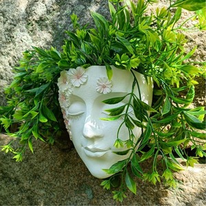 Maceta Moderna con Diseño de Rostro y Flor - Macetero Creativo de Resina para Montar en la <span class=keywords><strong>Pared</strong></span>, para Decoración de Jardín, Patio y Paisaje - Product Image 3
