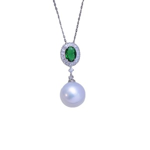 Collier pendentif en forme de gourde en perle d'eau douce ronde de 11-12 mm, forte luminosité, faible défaut, argent S925 pour femmes - Product Image 5