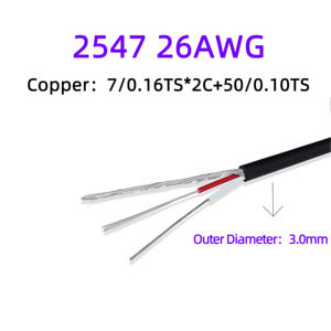 Op maat gemaakte 2547 24AWG 26AWG 28AWG 2-aderige gevlochten vertinde koperdraad anti-interferentie RoHS voor PVC-mantel elektronisch gebruik - Product Image 3