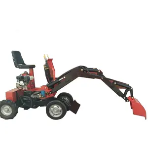 Small wood grapple wheel loader mini post hole trench excavator digger for lawn sales