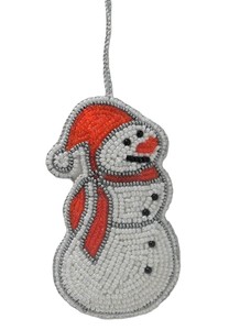 Adorno navideño de muñeco de nieve hecho a mano con cuentas, lindo muñeco de nieve con cuentas, colgante navideño, fabricante y proveedor - Product Image 6