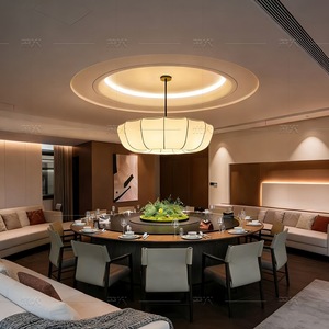 Chinese Style Chandelier 60cm 80cm Round <b>Zen</b> Inspired Light For Restaurant Living Room Hotel Private Room Lighting Fixture - Product Image 3