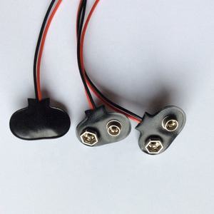 Clip de Batería Prismático Negro Tipo T GlobalTone de 9V con Cable Conductor y Soporte de Carcasa Flexible GT3-1841B - Product Image 2