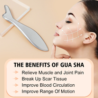 Outil de massage facial Gua Sha en alliage de zinc, planche de raclage, rouleau de beauté sculptant la ligne V, fabricant d'étiquettes privées