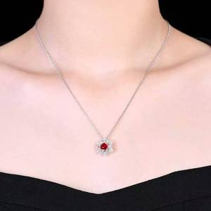 Bague en rubis sang de pigeon, rubis naturel non chauffé taille poire 1,14 ct, bague en or massif 18 carats avec halo de 34 diamants, bijoux de fiançailles pour femme - Product Image 5