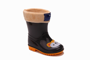 I bambini del bambino oem su misura ginocchio alta inverno pelliccia del rivestimento lucido stivali in pvc per i bambini - Product Image 5