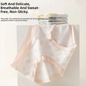 Slip <span class=keywords><strong>Premaman</strong></span> a Vita Bassa con Taglio a V, Tessuto Morbido Effetto Nuvola, Stampa Orsetto, con Linguetta Antibatterica 10A, <span class=keywords><strong>Intimo</strong></span> <span class=keywords><strong>Premaman</strong></span> e Postpartum - Product Image 3
