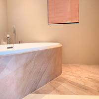 Baignoire en marbre naturel moderne, autoportante, écologique, durable, pour chambre à coucher commerciale