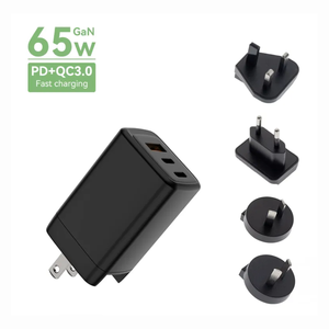 Enchufe DE LA UE 65W <span class=keywords><strong>C</strong></span> Puerto GaN cargador adaptador de corriente para uso doméstico PD cargador de pared 65W USB A + <span class=keywords><strong>C</strong></span> cargador de computadora portátil para dispositivos móviles - Product Image 3