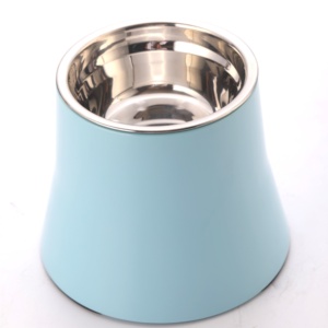 High Quality Cat Bowl Double Anti Spill <b>Ceramic</b> Pet Food Water Bowl with Wooden Stand for Kittens Wholesale - Product Image 2