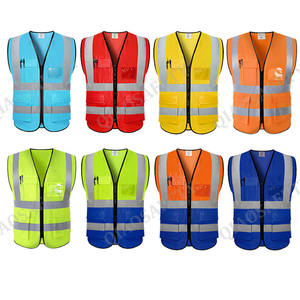 男士蓝色安全背心 高能见度 ANSI 2 级防水反光背心 带定制徽标 适用于工作场所施工 - Product Image 4