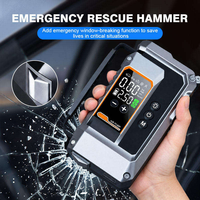 Démarreur de Voiture d'Urgence 20000mAh, Batterie Externe, Pompe de Gonflage Pneus, Marteau de Sécurité pour Briser les Vitres en Cas d'Urgence