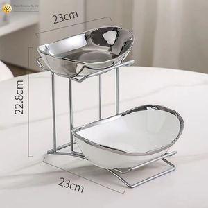 Set di 3 Ciotole in Ceramica con Supporto in Metallo, MOQ 100 Pezzi, Lavabili in Lavastoviglie, Contenitori Moderni per Cucina, per Frutta, Snack e Dessert - Product Image 5