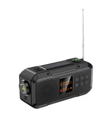 Professional Emergency Survival AM FM NOAA Radio with Hand Crank Solar Charging Digital Display Compass LED Flashlight