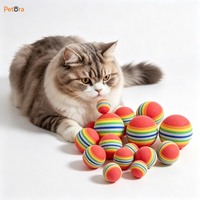 Balle pour animaux de compagnie en mousse EVA arc-en-ciel durable et écologique Petora, jouet interactif personnalisé avec logo, pour chiens et chats, divertissement à domicile
