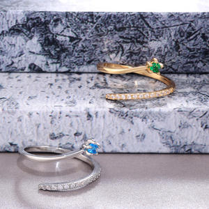 Boucles d'oreilles F280 en forme de fleur avec zircon, sertissage griffe, en alliage de zinc, bijoux unisexe, cadeau, taille brillant rond, autres boucles d'oreilles tendance - Product Image 5