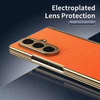 Funda Plegable de Cuero PU + PC para Samsung Galaxy Z Fold 8 Ultra con Protección Completa de Bisagra de Vidrio Templado y Cubierta Antigolpes