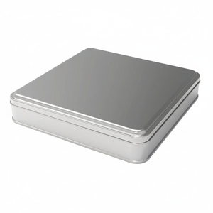 Square Tin <b>box</b> 1 lt Metal Baklava Sweet <b>Treats</b> <b>Box</b> 198 x 198 x 36 mm 1 lt Slip Lid - Product Image 2