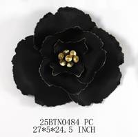 Décoration murale intérieure en métal, vente en gros, accent décoratif pour la maison, 68,58*12,7*62,23CM, noir et or, décoration murale métallique de luxe pour la maison