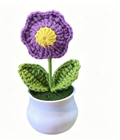 Mini orchidée clochette artificielle en fil doux tissé, décoration pour salon et bureau, fleur artificielle tricotée CORS Drift