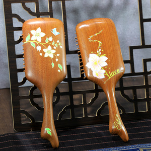 Peine para el cabello con cojín de aire de sándalo, cepillo de madera para masaje del cuero cabelludo de 20cm, para hombres, mujeres, adultos y niños - Product Image 4