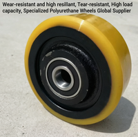 Roue de stabilisation longue durée de vie 125x50/54-25 mm pour chariot élévateur électrique/transpalette, référence 807270, pneu de support en polyuréthane PU