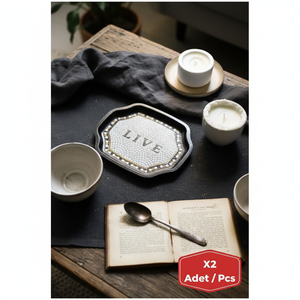 ชุดถาดขอบโค้งงอ238x358 2ชิ้นดีไซน์โมเสครูปทรงเรขาคณิต - Product Image 3