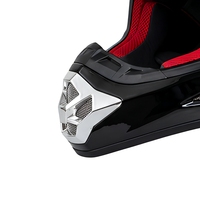 Casque de moto tout-terrain noir brillant