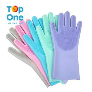 Guantes de silicona reutilizables para lavar platos, guantes mágicos fáciles de limpiar para tareas domésticas, Material de goma resistente al calor - Product Image 1