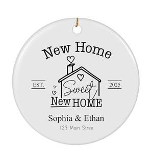 Personalized High Quality <strong>First</strong> <strong>Christmas</strong> <strong>Our</strong> New Home Ceramic Circle <strong>Ornament</strong> 2025 Housewarming Gift Traditional <strong>Christmas</strong> Tree - Product Image 1