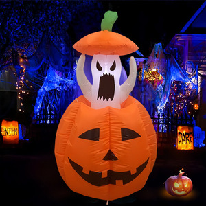 Décoration de jardin gonflable d'Halloween de 1,2 m : Fantôme qui sort de la <span class=keywords><strong>citrouille</strong></span> avec mouvements et levées effrayants, modèle gonflable d'extérieur - Product Image 4