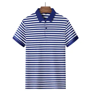 Empresa manufacturera de camisetas de alta calidad, ropa a rayas de manga corta con logotipo personalizado, polos de golf para hombre