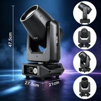 Redsun 295W Projecteur à Tête Mobile Beam LED RGB avec Contrôle DMX512 pour Soirées Disco, Boîtes de Nuit et Parcs à Thème