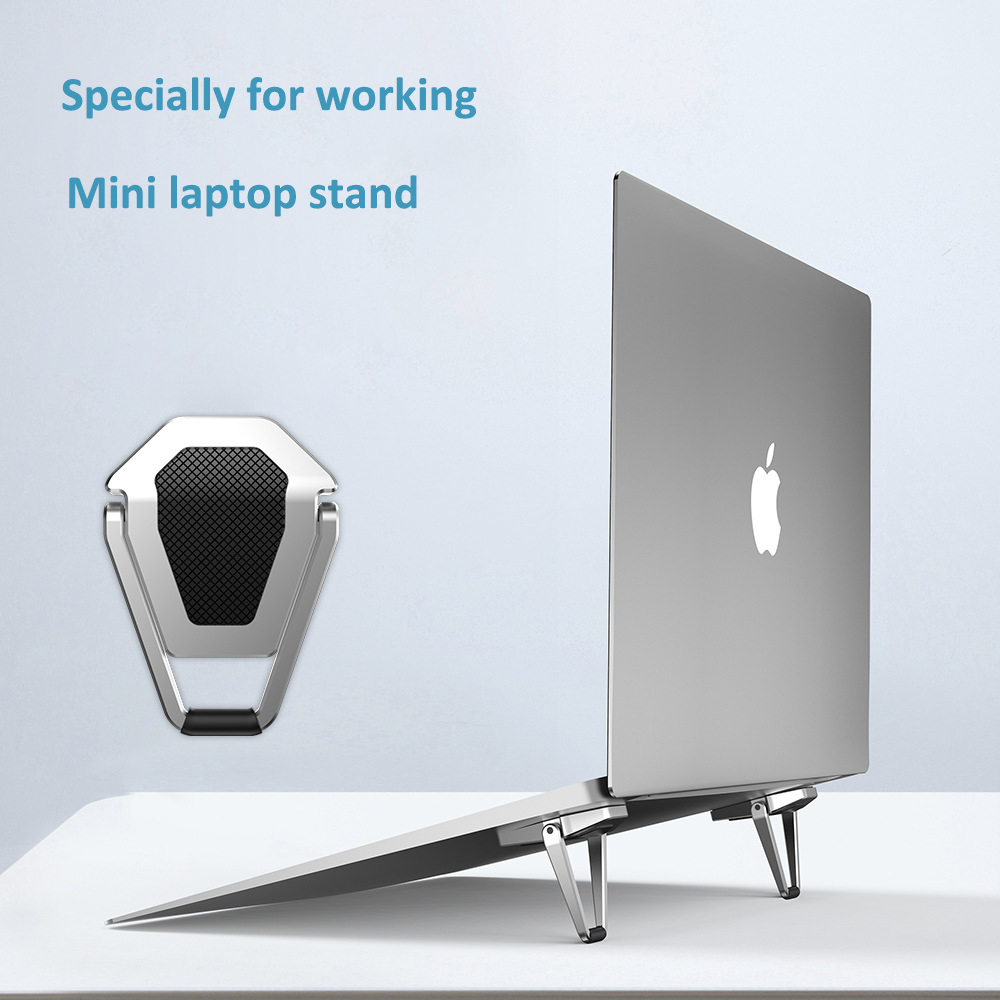 Серебристая металлическая подставка для мини-ноутбука, подставка для монитора ноутбука с регулируемой высокой ножкой