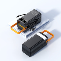 Batterie externe ultra haute capacité 50000 mAh avec 2 câbles intégrés et lampe torche LED pour le camping – Prix usine de gros