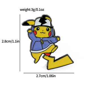 Broche Pokémon Créative et Mignonne, Badges Métalliques <span class=keywords><strong>Pikachu</strong></span>, Jigglypuff, Snorlax, Pocket Elf - Product Image 6