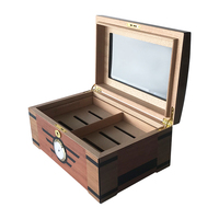 Boîte à cigares de luxe en bois massif avec logo personnalisé, hygromètre intégré, vente chaude