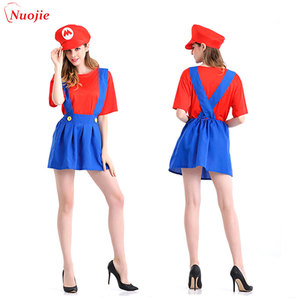 Offre Spéciale Enfants Drôle Cosplay Costume Adulte Super <span class=keywords><strong>Mario</strong></span> <span class=keywords><strong>Luigi</strong></span> Frères Plombier Fantaisie Robe Vêtements de Performance// - Product Image 2
