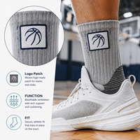 Chaussettes de sport de basketball avec logo ODM pour les collections de merchandising de terrain, avec programmes d'achat en gros